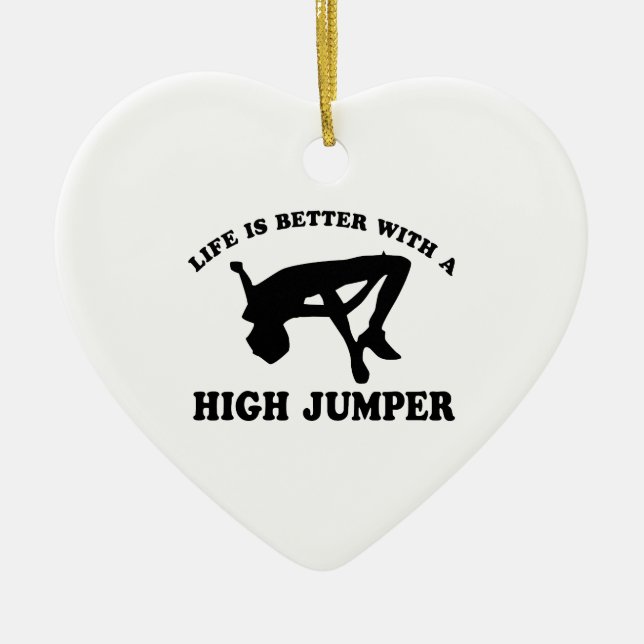 High Jumper Design Ceramic Tree Decoration (Front)