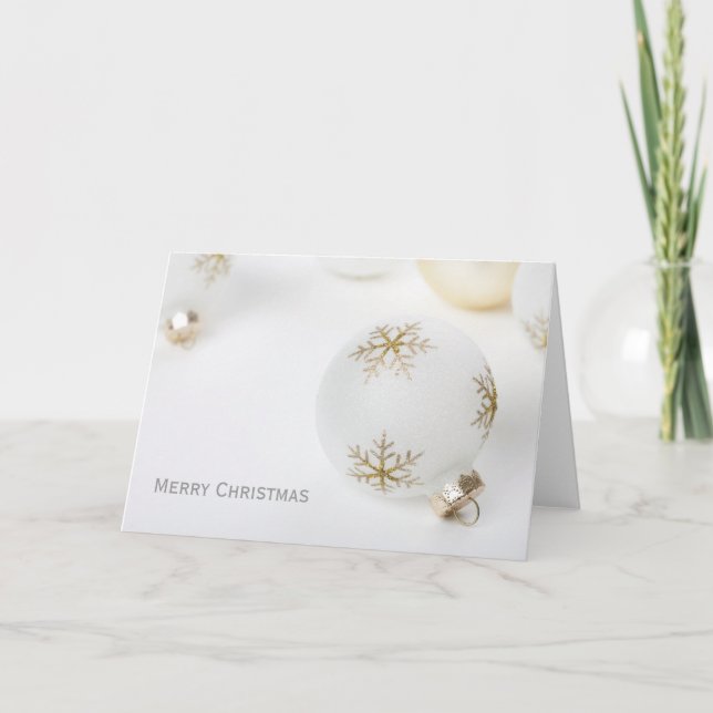 High Key Christmas Greeting Card w/ Ornament (Front)