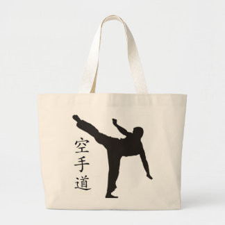 High Kick/Karate Kanji Large Tote Bag
