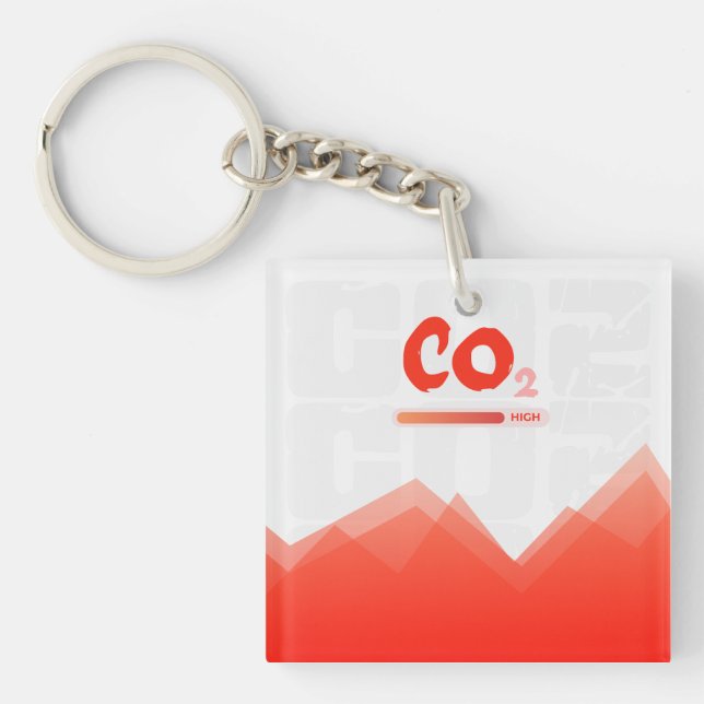 High levels of carbon dioxide pollution,colourful  key ring (Front)