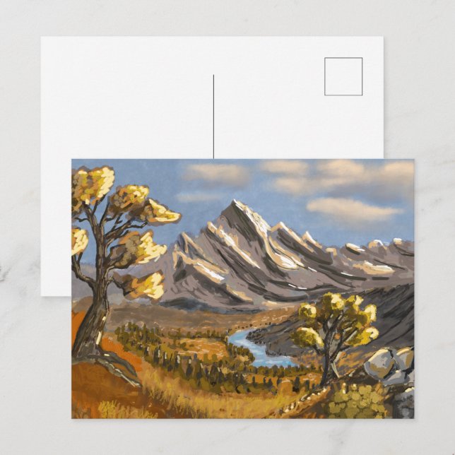 High mountain river and stream. postcard (Front/Back)