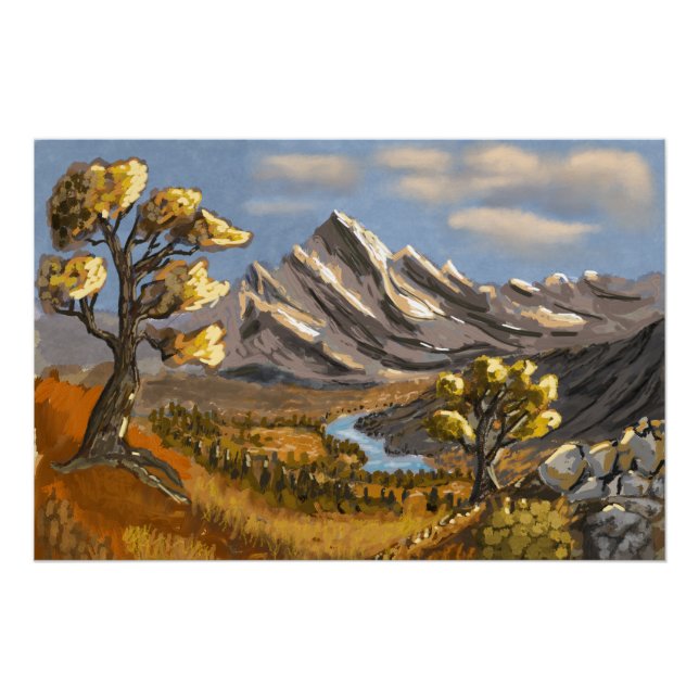 High mountain river and stream. poster (Front)