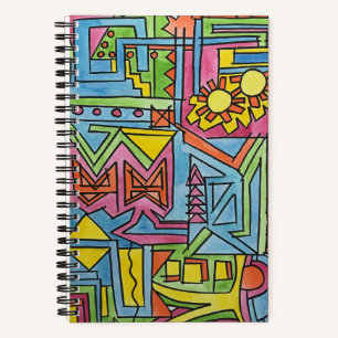 High Noon-Modern Bauhaus Geometric Watercolor Art Notebook