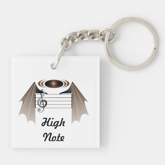 High Note Bat Favourite Song Key Ring (Back)