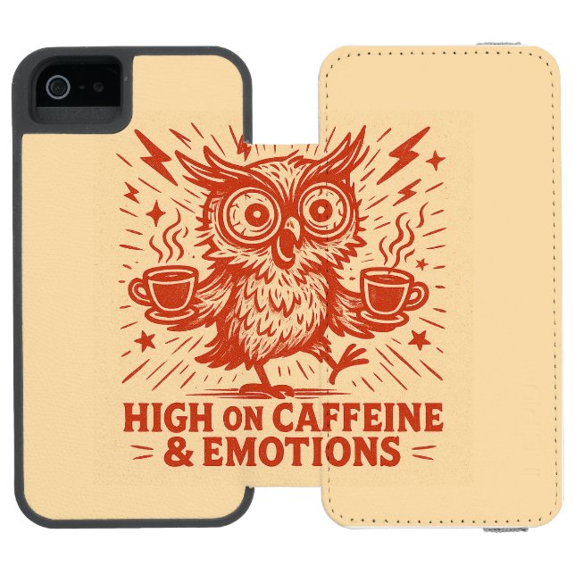 High on Caffeine & Emotions Incipio iPhone Wallet Case (Folio Open)