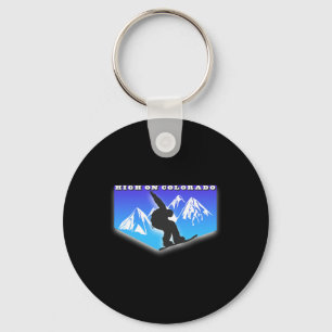 High On Colorado Snowboard Mountain Snowboarding W Key Ring