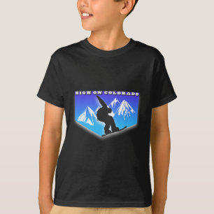 High On Colorado Snowboard Mountain Snowboarding W T-Shirt