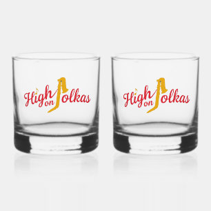 High on Polkas Logo Drinkware Set Whiskey Glass