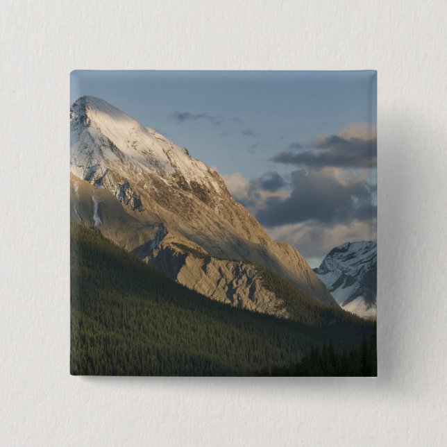 High peak near Maligne Lake, Jasper National 15 Cm Square Badge (Front)