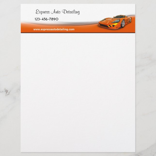 High Performance Auto Letterhead (Front)
