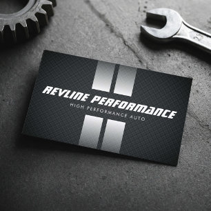 High Performance Auto Racing Stripes Black Business Card