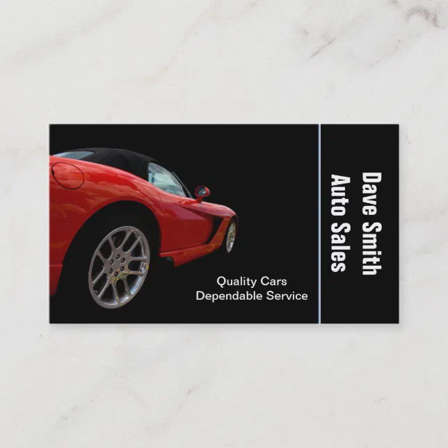 High Performance Auto Sales & Service Business Card Zazzle