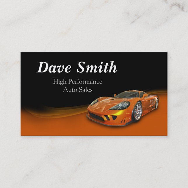 High Performance Automotive Sales & Service Business Card (Front)