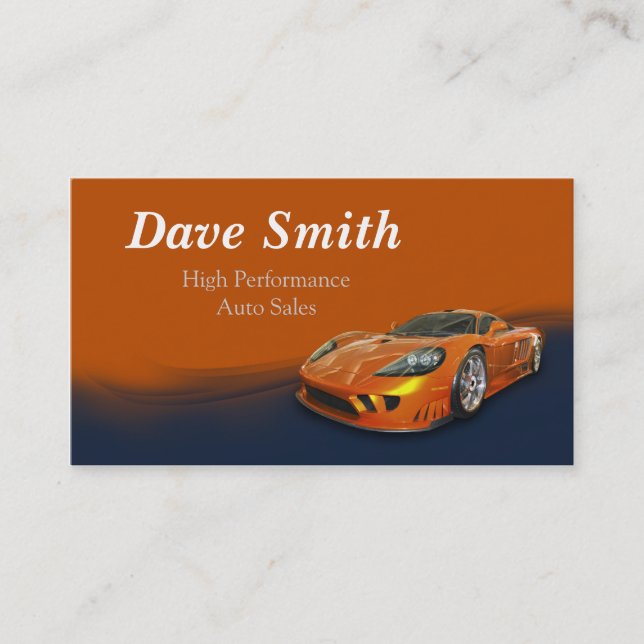 High Performance Automotive Sales & Service Business Card (Front)