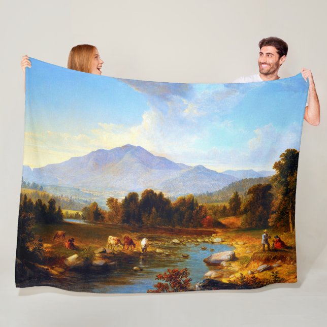 High Point Shandaken Mountains Asher Brown Durand  Fleece Blanket (In Situ)