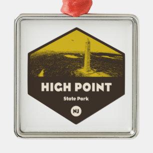 High Point State Park New Jersey Metal Tree Decoration