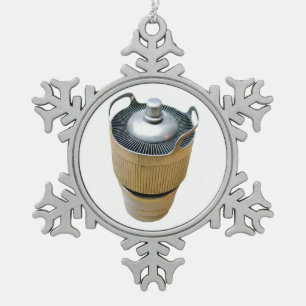High Power Transmitting Vacuum Tube Snowflake Pewter Christmas Ornament