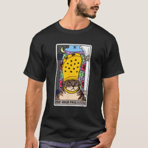 High Priestess Cat Tarot Card Cat Meme Tarot Card T-Shirt