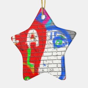 High Priestess Face Never Alone Graffiti Art Ceramic Tree Decoration