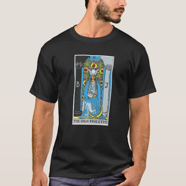 High Priestess Tarot Card Occult Beliefs Divinatio T-Shirt (Front)
