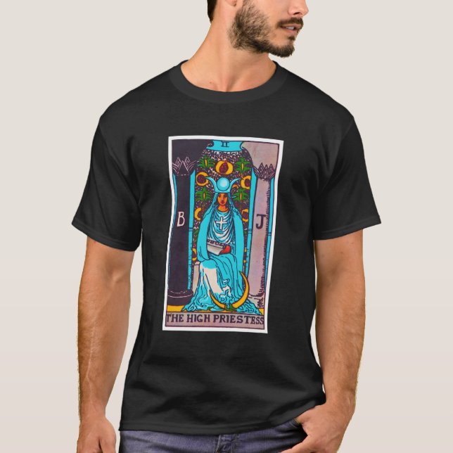 High Priestess Tarot Card Psychic Occult Metaphysi T-Shirt (Front)