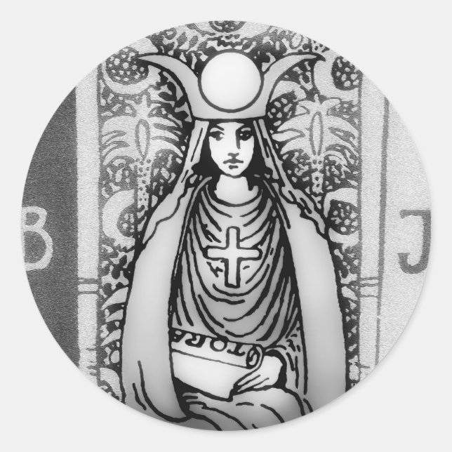 High Priestess Tarot Classic Round Sticker (Front)