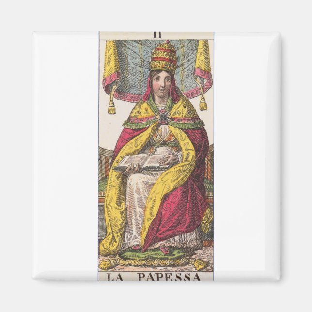 High Priestess Vintage Tarot Magnet (Front)