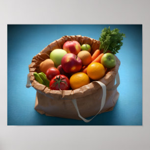 High-Quality 3D Render of Fresh Food Poster