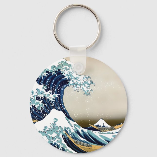 High Quality Great Wave off Kanagawa by Hokusai Key Ring (Front)