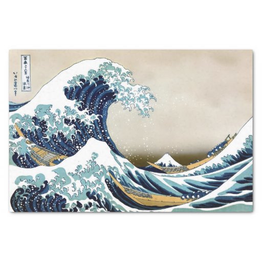 Image of High Quality Great Wave off Kanagawa by Hokusai Tissue Paper