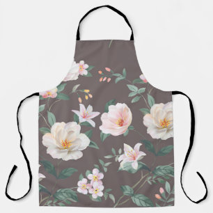 high-quality set of various watercolor flowersart, apron