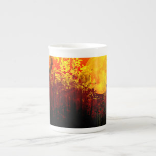 High-Quality Sunset Bone China Mug