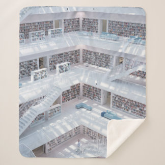 HIGH-RAISE PHOTOGRAPHY OF LIBRARY SHERPA BLANKET