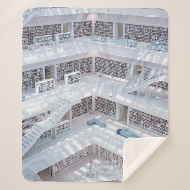 HIGH-RAISE PHOTOGRAPHY OF LIBRARY SHERPA BLANKET (Front)