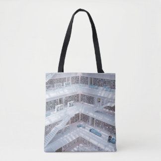 HIGH-RAISE PHOTOGRAPHY OF LIBRARY TOTE BAG