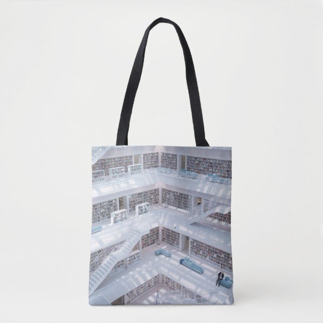 HIGH-RAISE PHOTOGRAPHY OF LIBRARY TOTE BAG (Front)