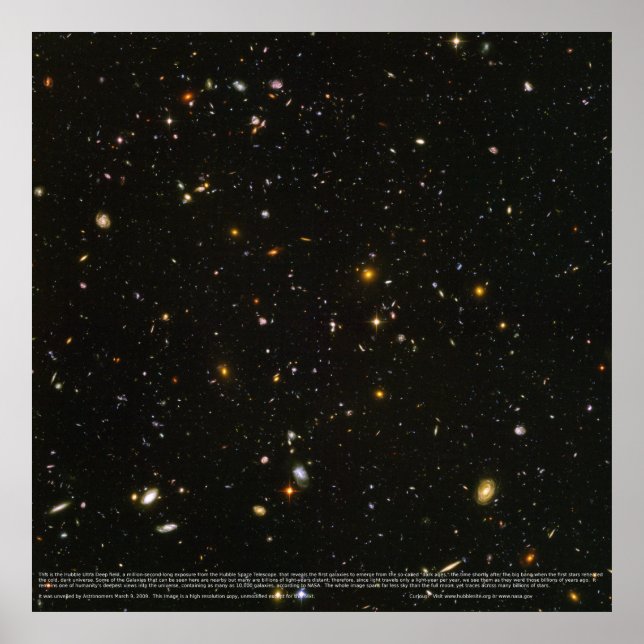 High-Res Hubble Ultra Deep Field Poster (Original) (Front)