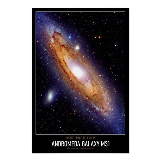 High Resolution Astronomy Andromeda Galaxy M31 Poster (Front)