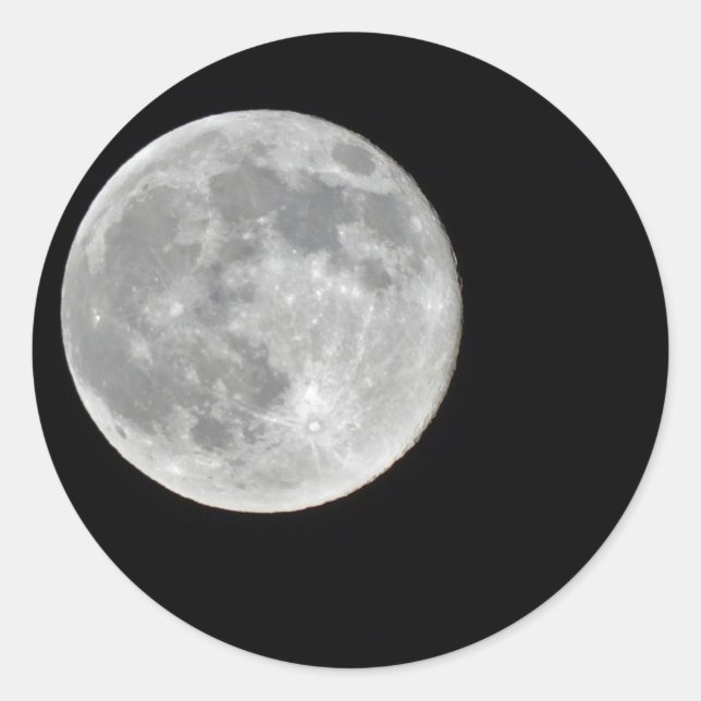 High resolution Full Moon Photo Classic Round Sticker (Front)