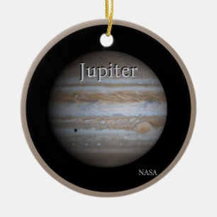 High Resolution Globe of Jupiter Ceramic Tree Decoration