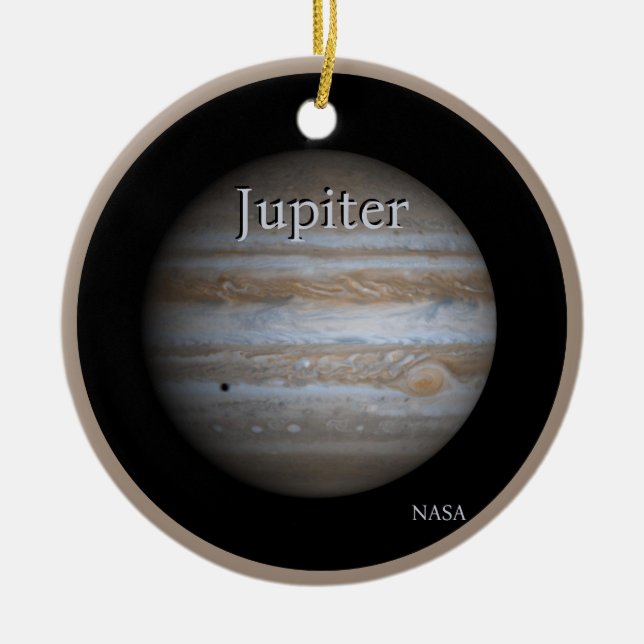 High Resolution Globe of Jupiter Ceramic Tree Decoration (Front)