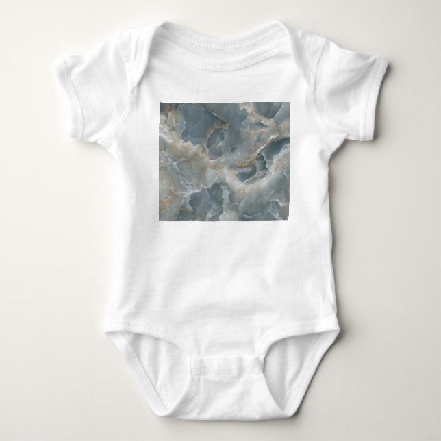 High-resolution marble texture, natural stone. baby bodysuit (Front)