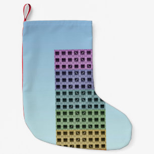 High rise building small christmas stocking