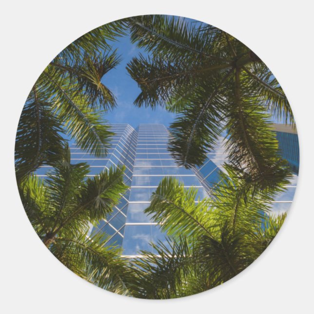 High rise buildings classic round sticker (Front)