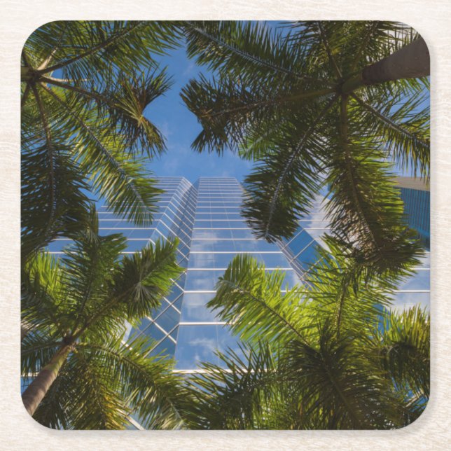 High rise buildings square paper coaster (Front)
