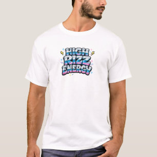High RIZZ Energy Y2K Retro Bubble T-Shirt