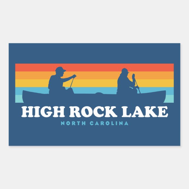 High Rock Lake North Carolina Canoe Rectangular Sticker (Front)