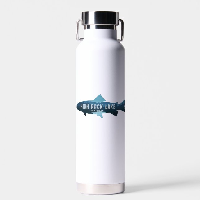 High Rock Lake North Carolina Fish Water Bottle (Front)