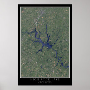 High Rock Lake North Carolina From Space Satellite Poster