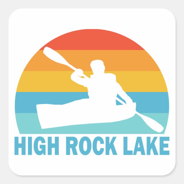 High Rock Lake North Carolina Kayak Square Sticker (Front)